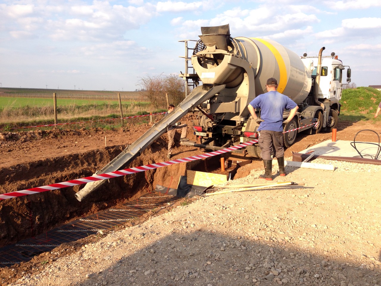 Gießen der Betonplatte