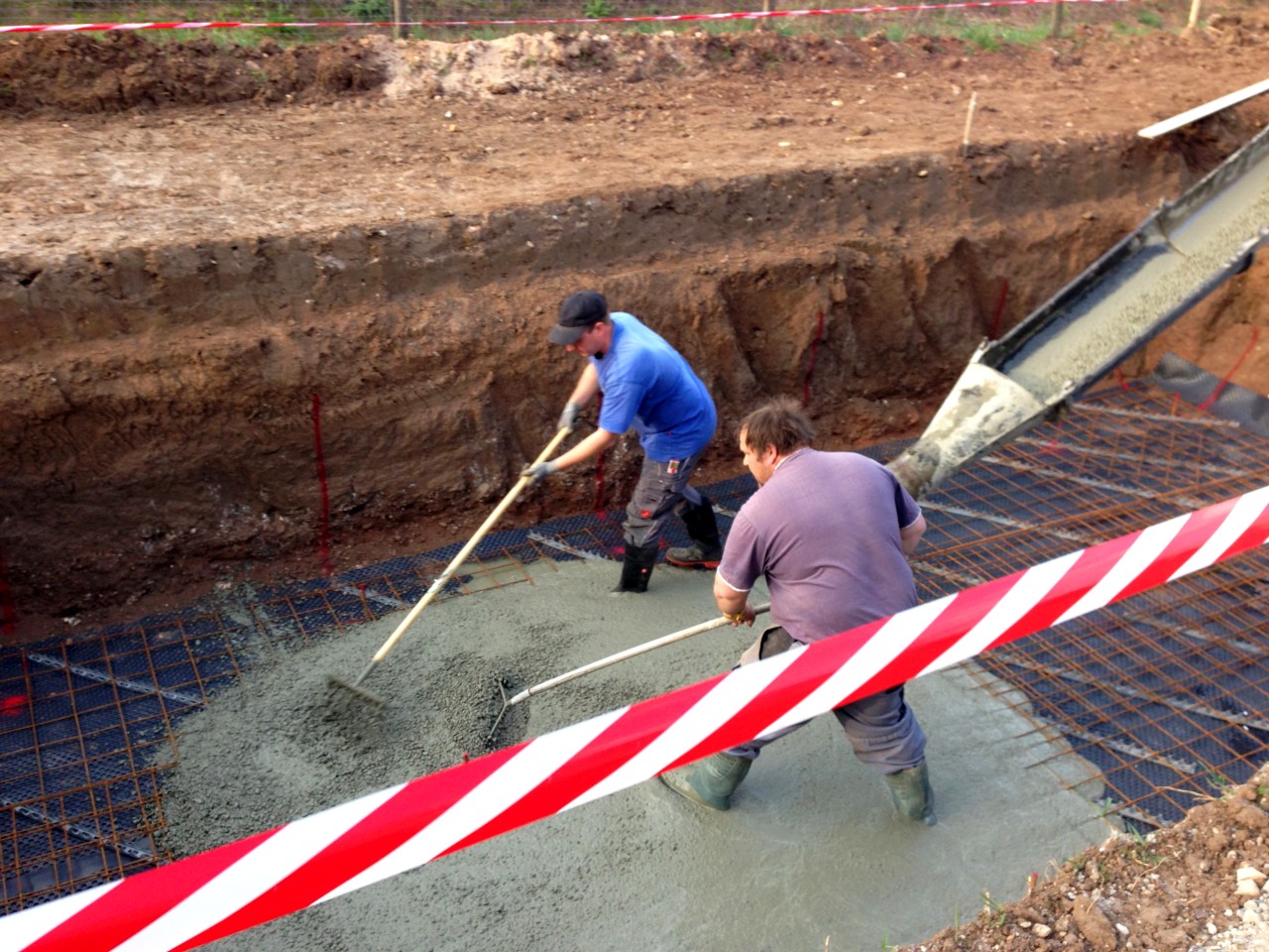 Gießen der Betonplatte